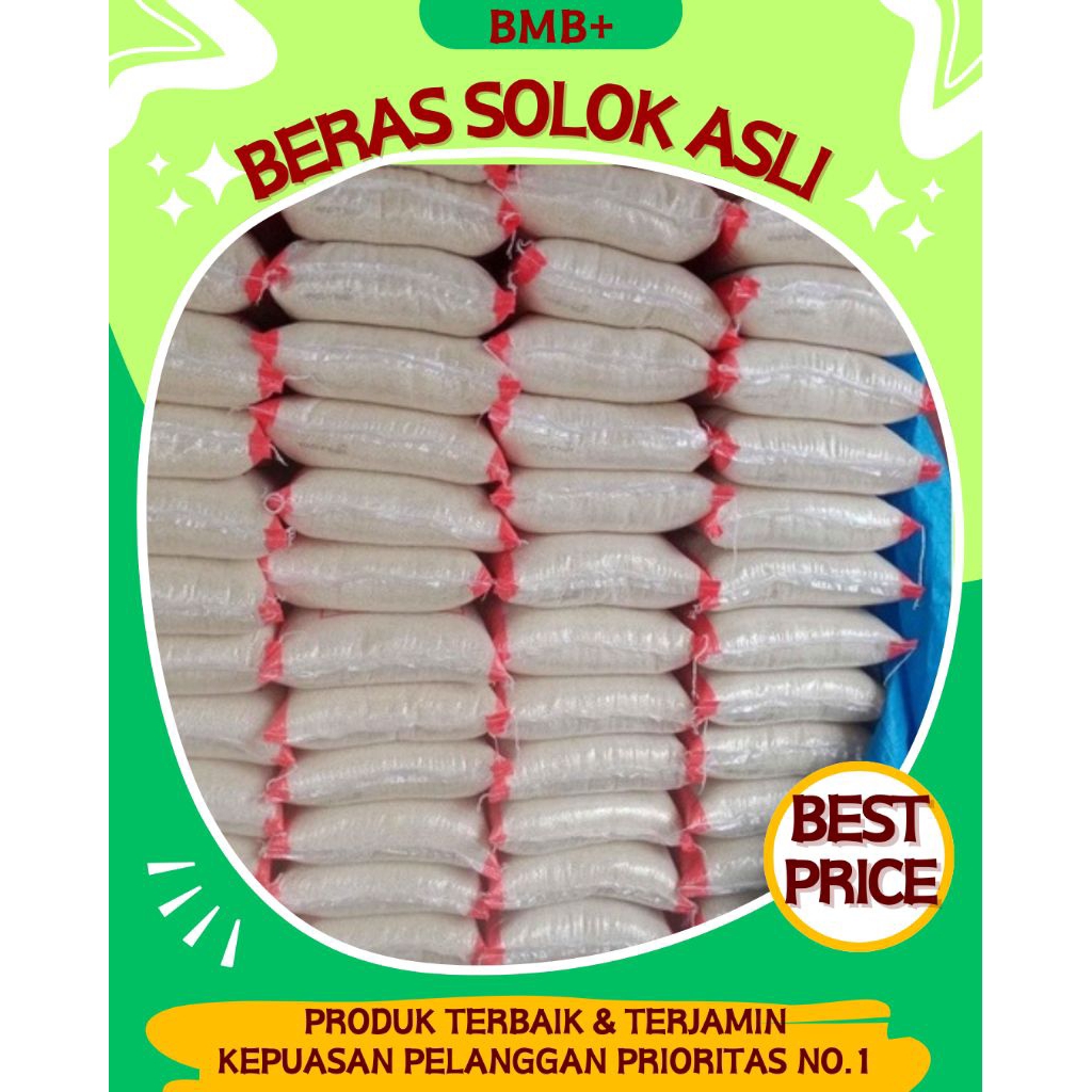 

BMB+ Beras Solok Asli Kualitas Terbaik Kemasan 10 Kg