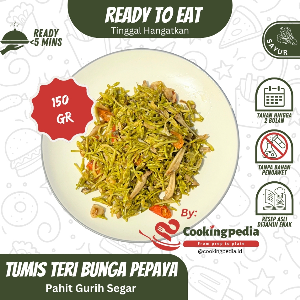 

[Cookingpedia] Tumis Teri Bunga Pepaya I Lezat I Tidak Pahit I Rasa Khas Rumahan I Siap Santap I Ready to Eat