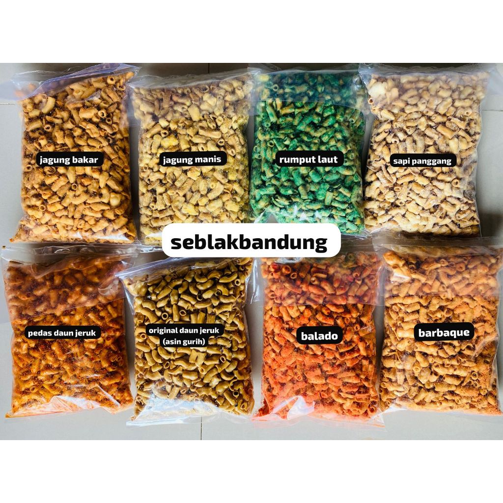

MAKARONI BANTET ANEKA RASA READY VARIAN RASA BALADO/BARBAQUE/SAPI PANGGANGJAGUNG BAKAR/JAGUNG MANIS/RUMPUT LAUT/PEDAS DAUN JERUK/ORIGINAL DAUN JERUK