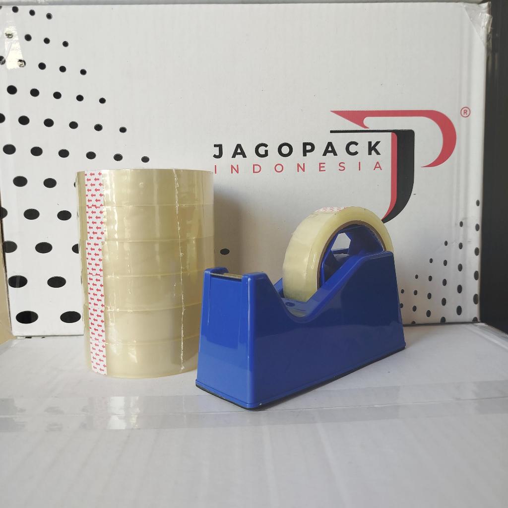 

Dispenser Lakban Isolasi Mini + 6 Pcs Isolasi Bening 24 mm x 90 yard - Dispenser Joyko Tape Isolasi TD-103