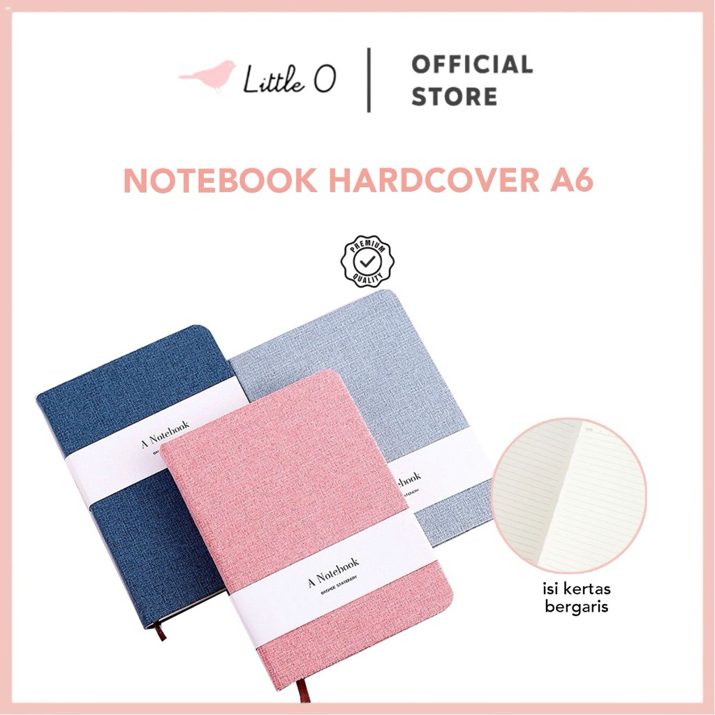 

LITTLE O Canvas Cover Notebook Buku Catatan Buku Hardcover Notebook Aesthetic Notebook A5 A6