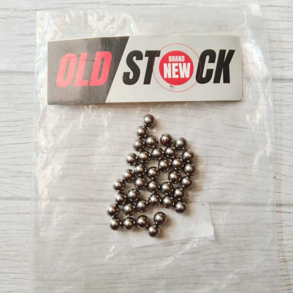 STEEL BALL GOTRI UKURAN 5MM ( 37PCS ) STENLIS STEEL UNIVERSAL -NEW OLD STOCK-
