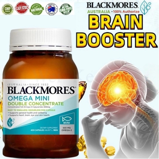 [Ready stock] Blackmores Omega-3 Fish Oil 1000mg 400Kapsul Mini Food Supplement Untuk Jantung & Otak