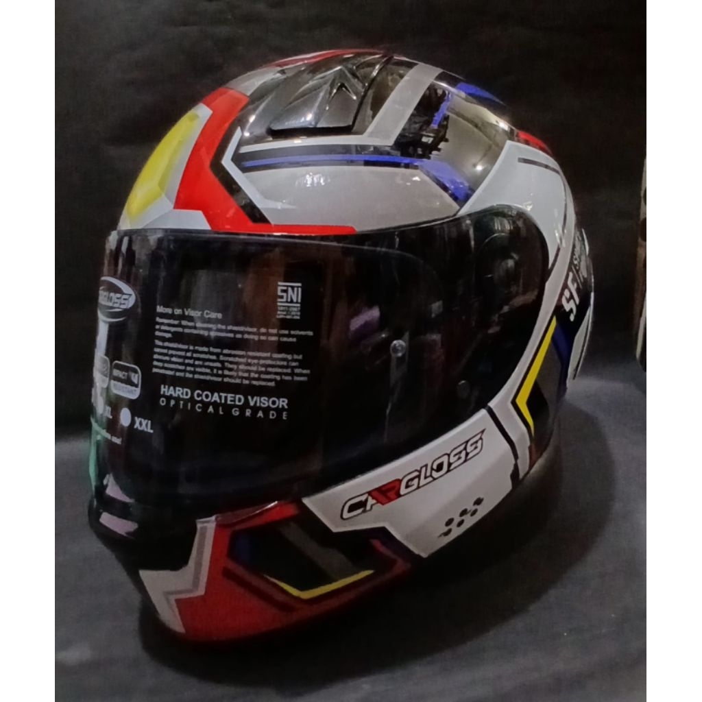 HELM CARGLOSS KRC MOTIF- HELM CARGLOSS FULL FACE SINGLE VISOR