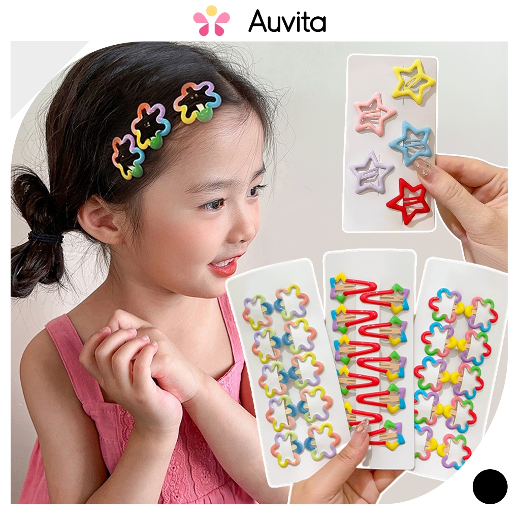 Auvita Jepit Rambut Bentuk Bintang ISI 5 PCS Jepitan Rambut Anak Warna Warni