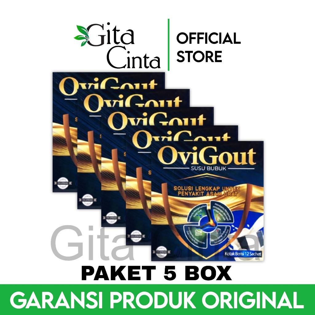 

5 Box Ovigout Susu Tulang & Sendi Atasi Osteoporosis Asam Urat Kolesterol Original Asli
