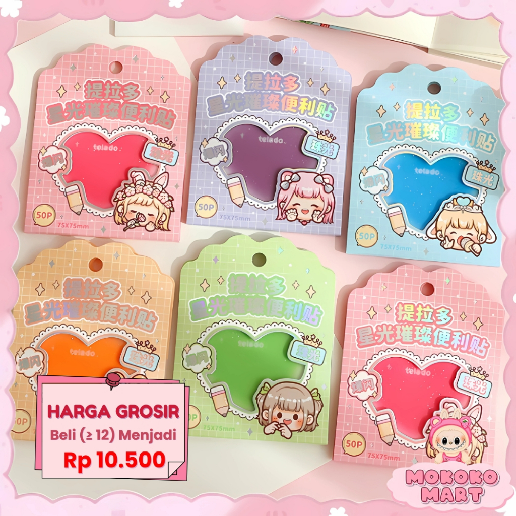 

MM Sticky Notes Transparan Motif Love Memo Notepad Warna Warni Aesthetic Catatan Mini Note TLD158