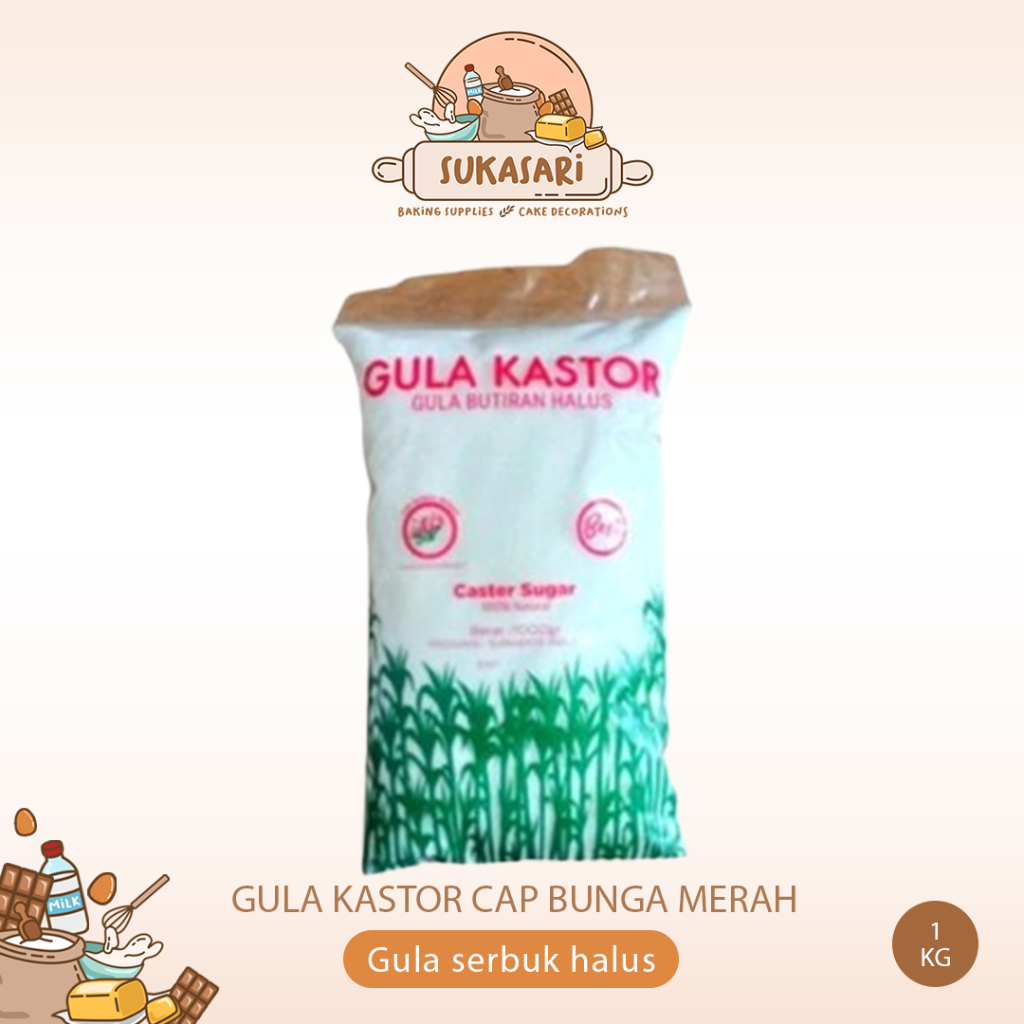 

Gula Kastor Cap Bunga Merah 1kg / Gula Butiran Halus