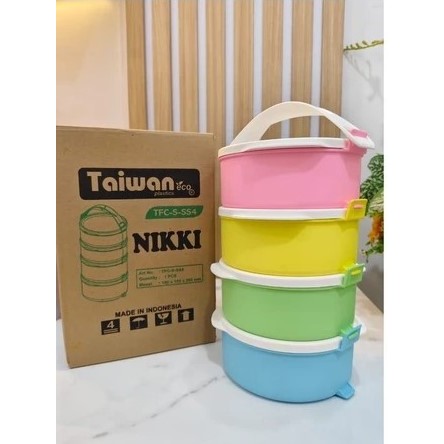 RANTANG SUSUN 4 NIKI/TAIWAN - RANTANG PIKNIK SUSUN 4 PELANGI RANTANG PLASTIK