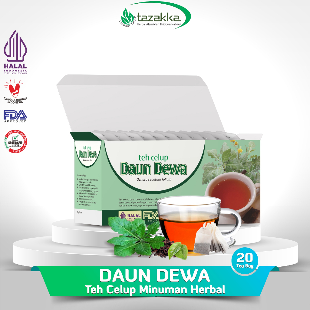 

Teh Daun dewa [Tazakka] - Teh Herbal Daun dewa Obat Stroke Alami Mencegah Herpes & Kanker Payudara Mengobati Diabetes serta Menjaga Kesehatan Jantung -