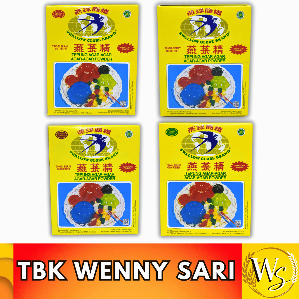 

Swallow Agar Agar 4 Varian 1 Box ( 12 Sachet x 7 Gram )