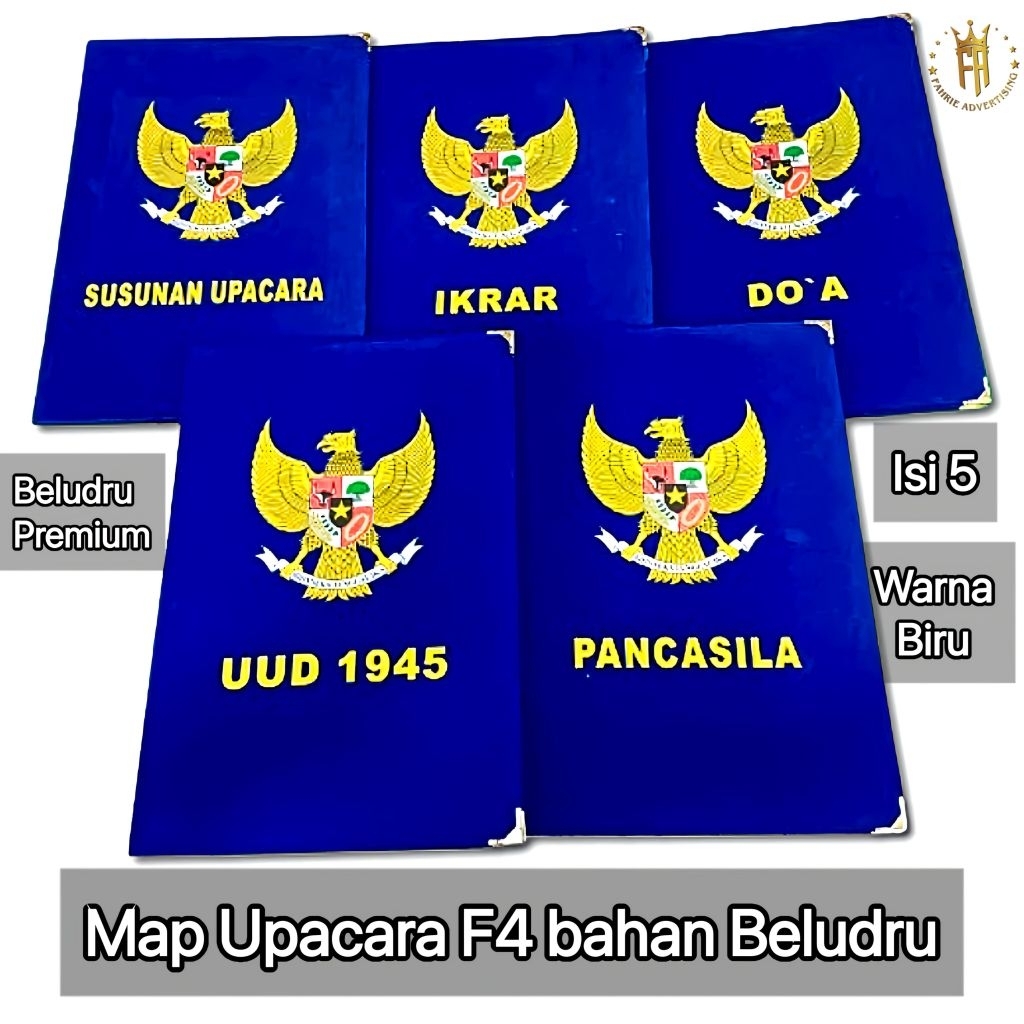 

MAP UPACARA BELUDRU F4 WARNA BIRU SABLON DTF ISI 5