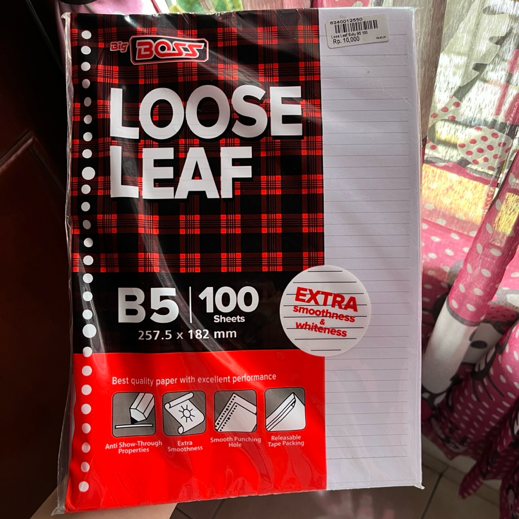 

Kertas Binder B5 100 sheet Big Boss