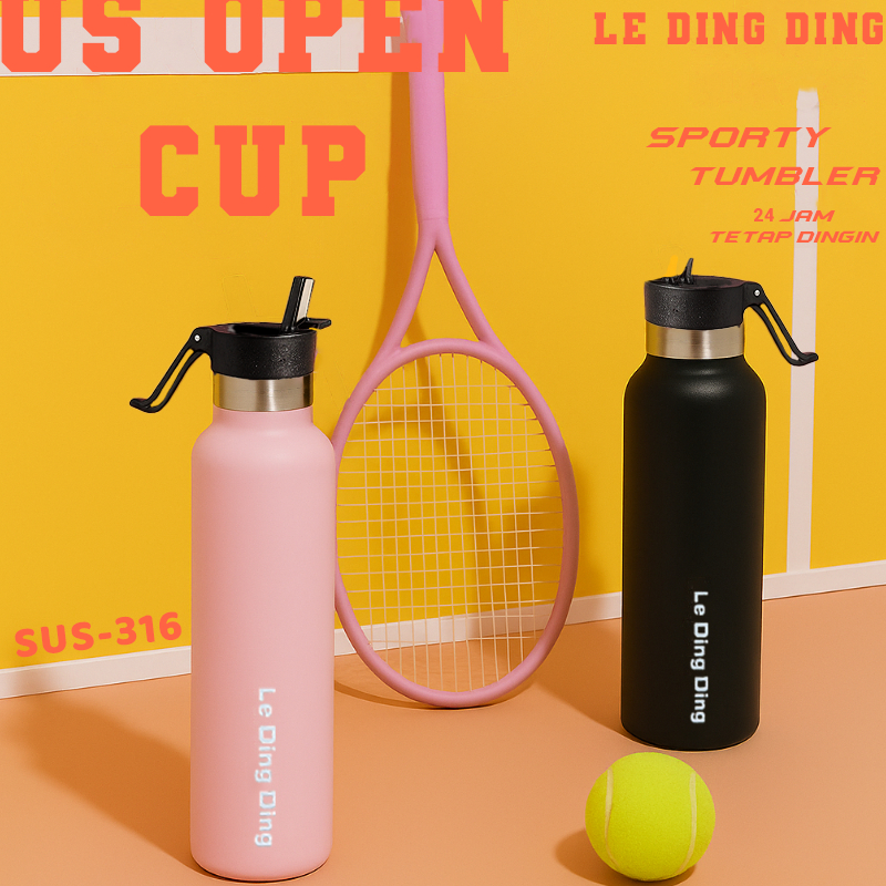 LDD-Botol Minum Sedotan Tumbler Stainless 1 Liter Sport Termos Air Panas Aesthetic Tahan Panas Dan D