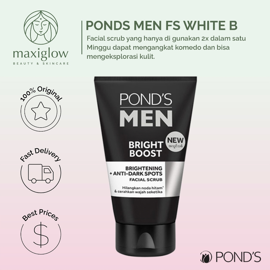 POND'S Men Face Serum BOOST 100ml – Serum Wajah Pria untuk Mencerahkan, Mengurangi Minyak Berlebih, 