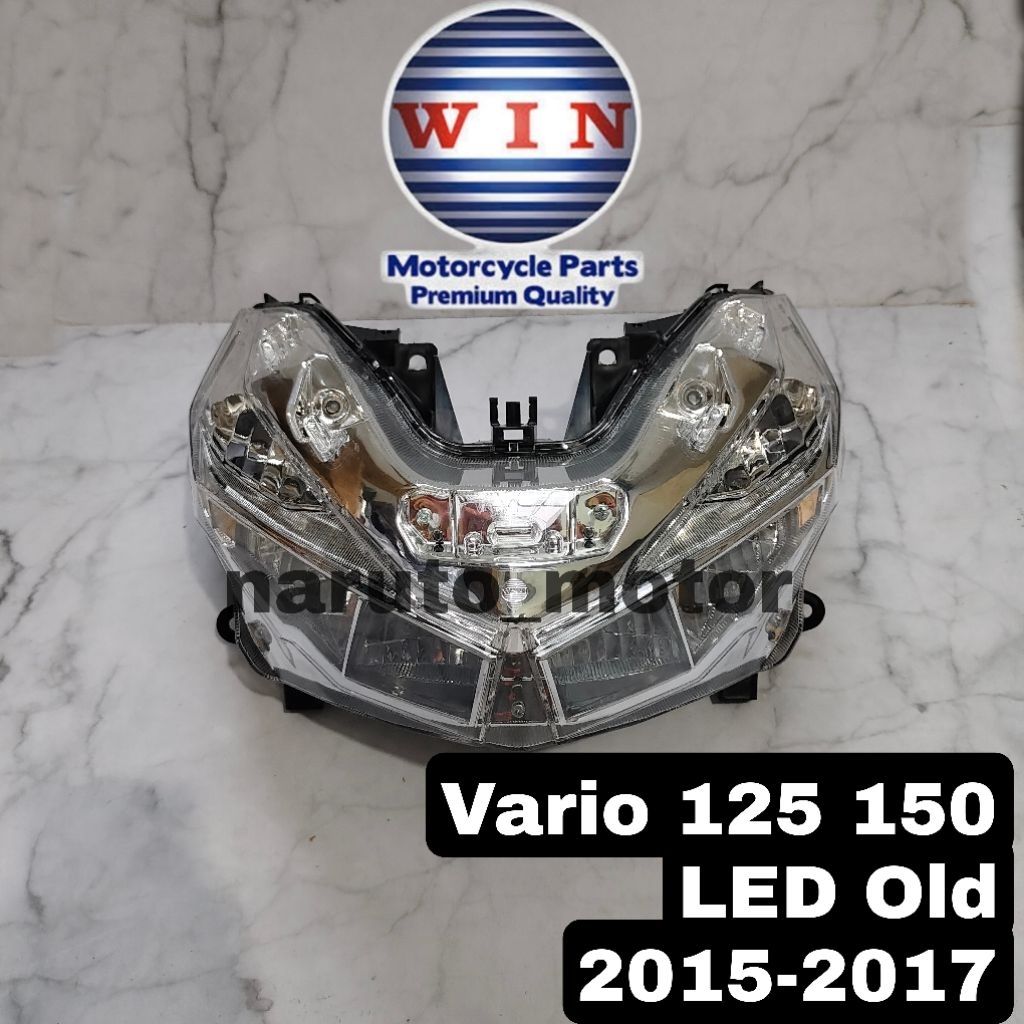 WIN - HEADLAMP LAMPU DEPAN VARIO 125 150 LED OLD  2015 2016 2017 MIKA KACA REFLEKTOR LAMPU DEPAN TIN