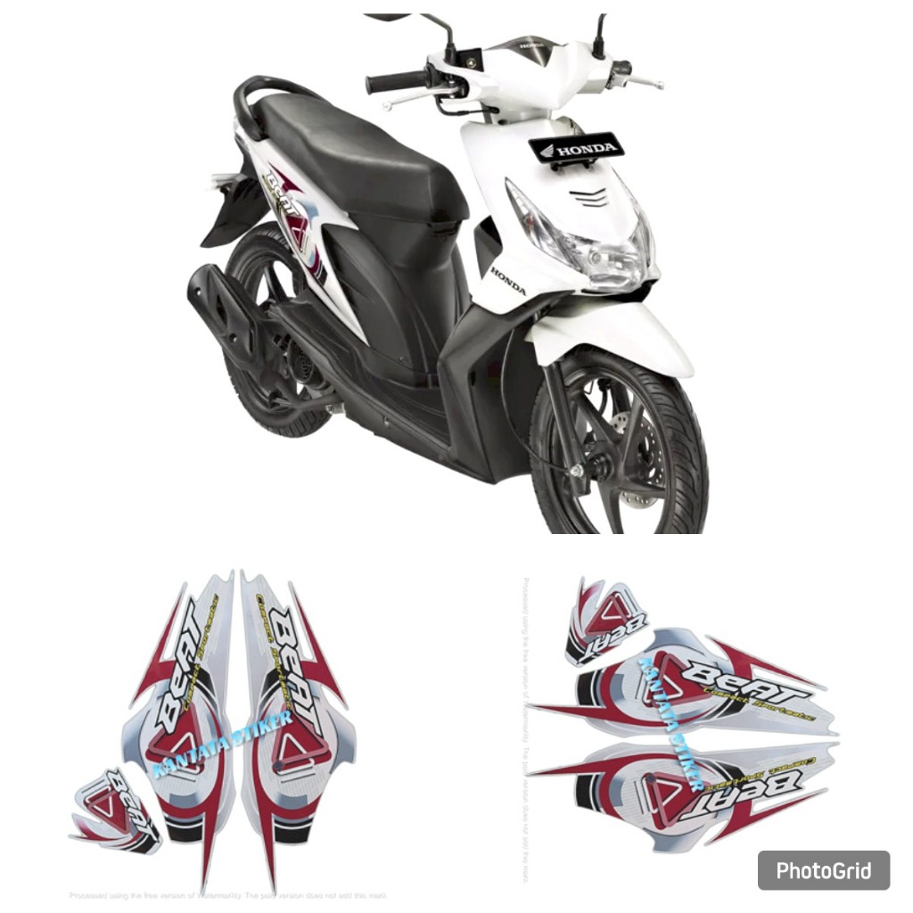 STIKER STRIPING MOTOR HONDA BEAT KARBU 2009 PUTIH