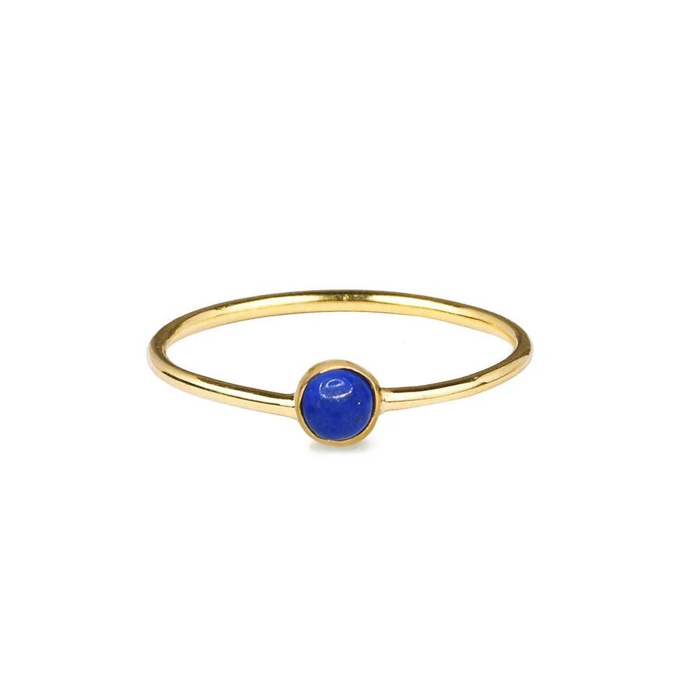 Dipta Tiny Single Bubble Ring Gold Vermeil - Lapis Lazuli