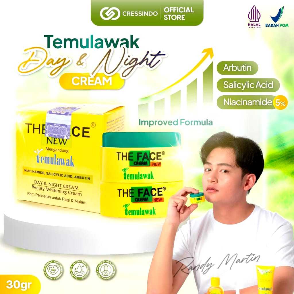Temulawak Cream Day & Night THE FACE BPOM Original / Temulawak Cream