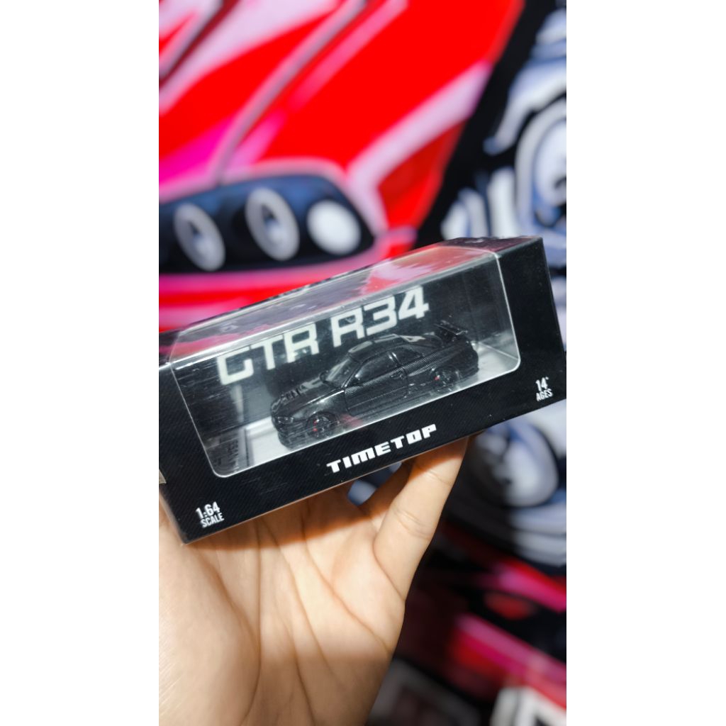 1/64 Time Top Nissan GT-R R34 FULL BLACK CARBON