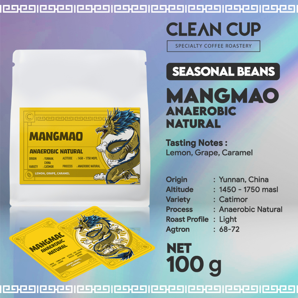 

Kopi Clean Cup Roastery Chinna Yunnan Mangmao Arabica Anaerobic Natural Whole Bean