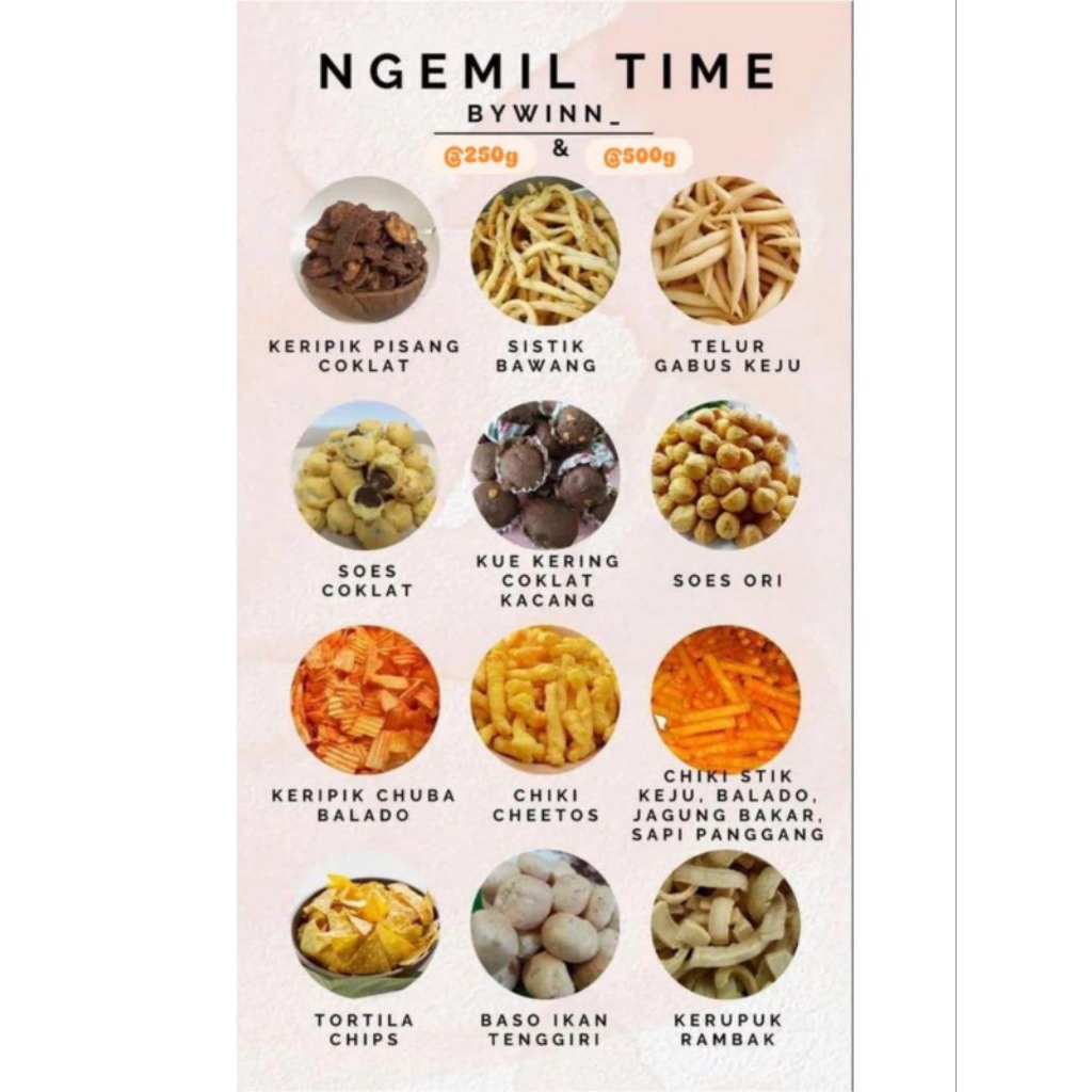 

Cemilan asin pedas manis 250g & 500g