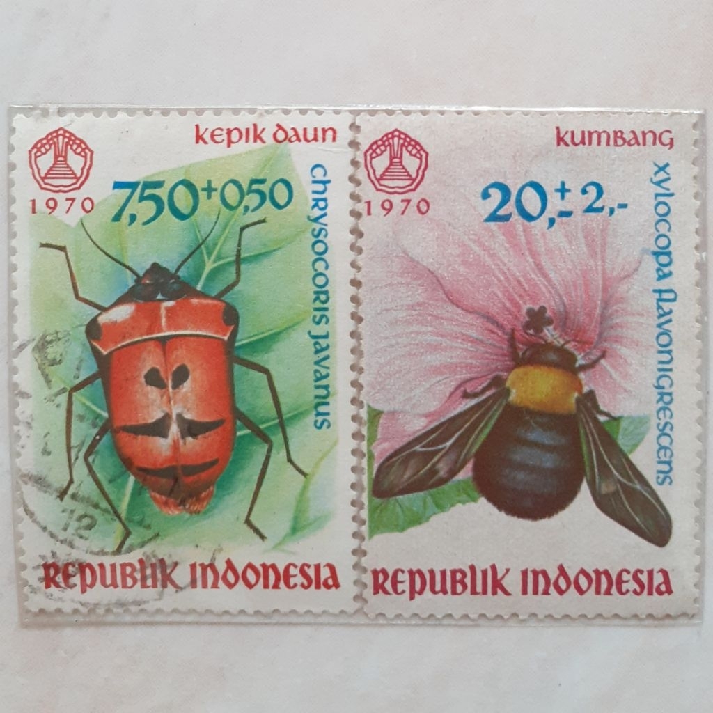 

Perangko Indonesia Serangga Tahun 1970 set 2pcs