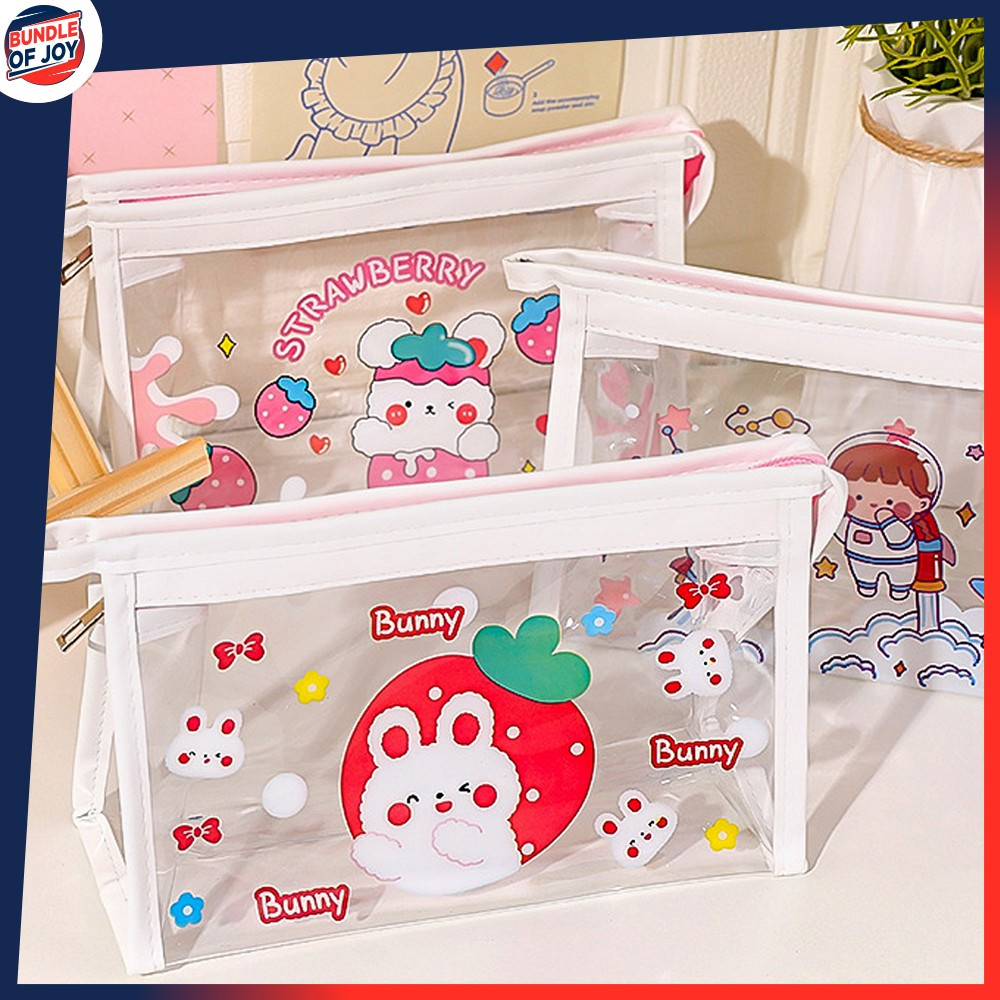 

Pouch Tempat Pensil Transparan Motif Kartun Multifungsi / Tas Pencil Case Anak Ala Korea Travel Serbaguna Bundle Of Joy A60
