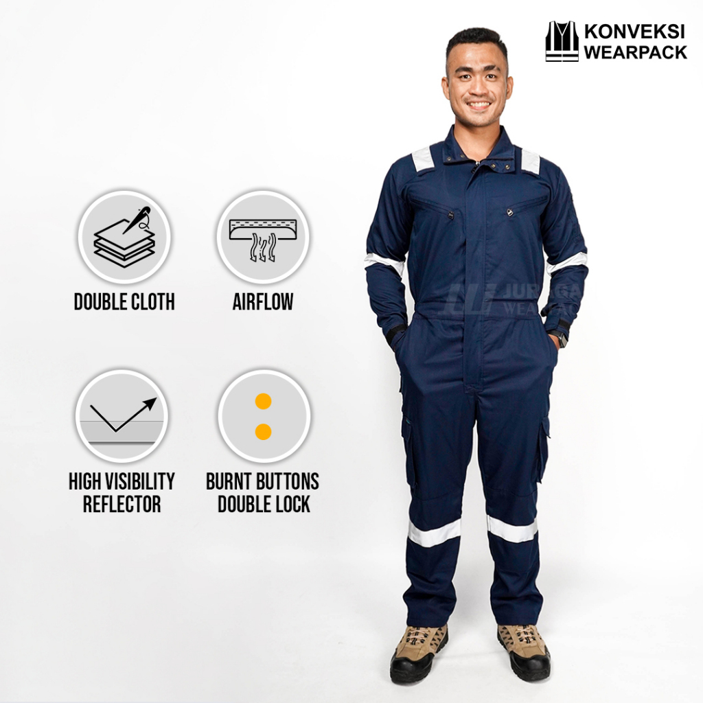 Wearpack Terusan Coverall Biru Navy