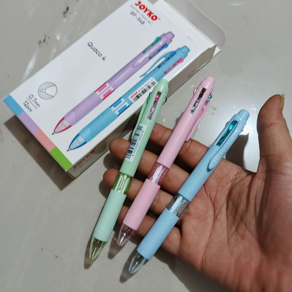 

1 Pak Pulpen Joyko 4 Warna BP-348 Isi 12 Pcs HITAM