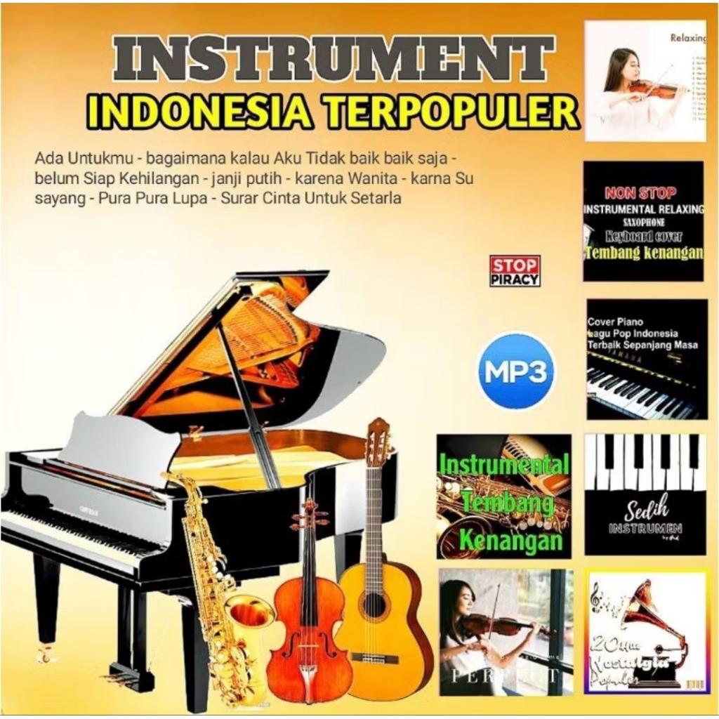 CD MP3 LAGU INSTRUMEN INDONESIA TERBARU - KASET MP3 MUSIK INSTRUMEN INDONESIA TERBARU - KASET CD MP3