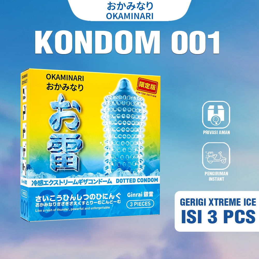 Kondom Okaminari Ginrai Gerigi Xtreme Ice - Isi 3 Pcs