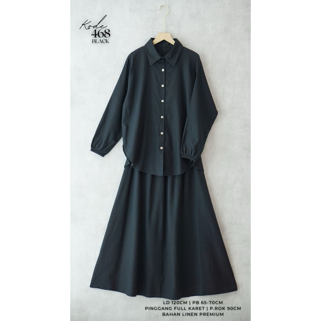 ONE SET ROK BAHAN LINEN PREMIUM