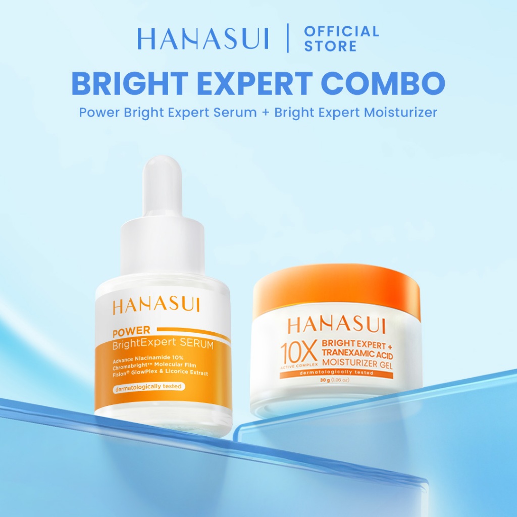 Hanasui Bright Expert Moisturizer Gel 30g - Pelembab Gel Bening Lembap & Mencerahkan - 5% Advance Niacinamide & Tranexamic Acid - Ratakan warna kulit & Kurangi Bintik Hitam