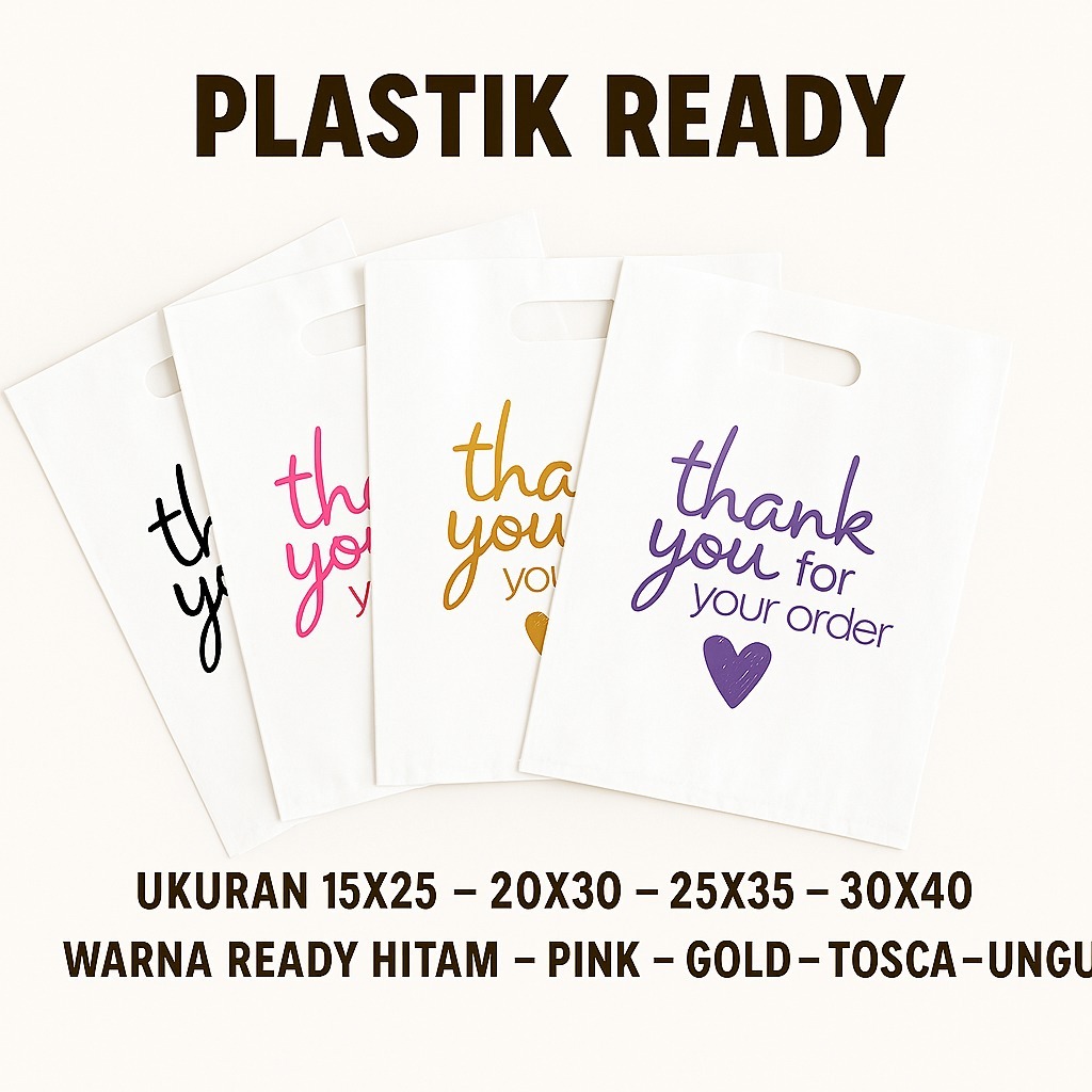 Kantong plastik motif thank you Kantong plastik skincare plastik