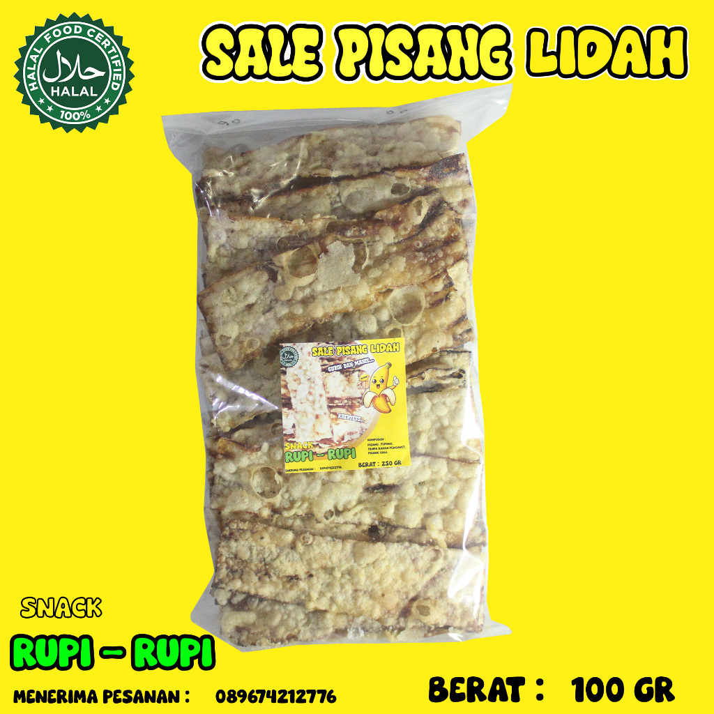 

Rupi Rupi Snack Sale pisang Lidah Krispy berat 100 gr