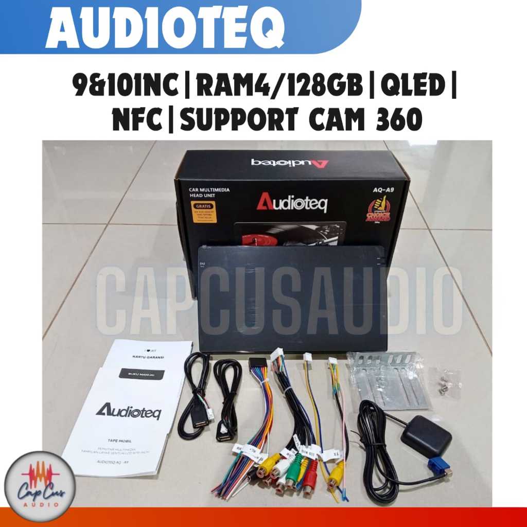 Head unit android Audioteq ram 4+128 support NFC support Kamera 360