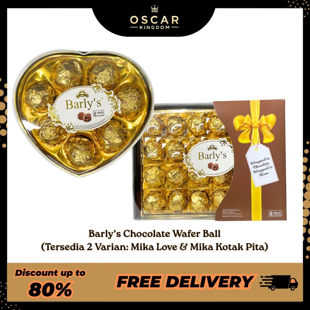 

Cokelat Bola Kacang BARLY'S Chocolate Hazelnut Ball Barlys Coklat Lezat Kado Hadiah Ultah Anniversary Valentine