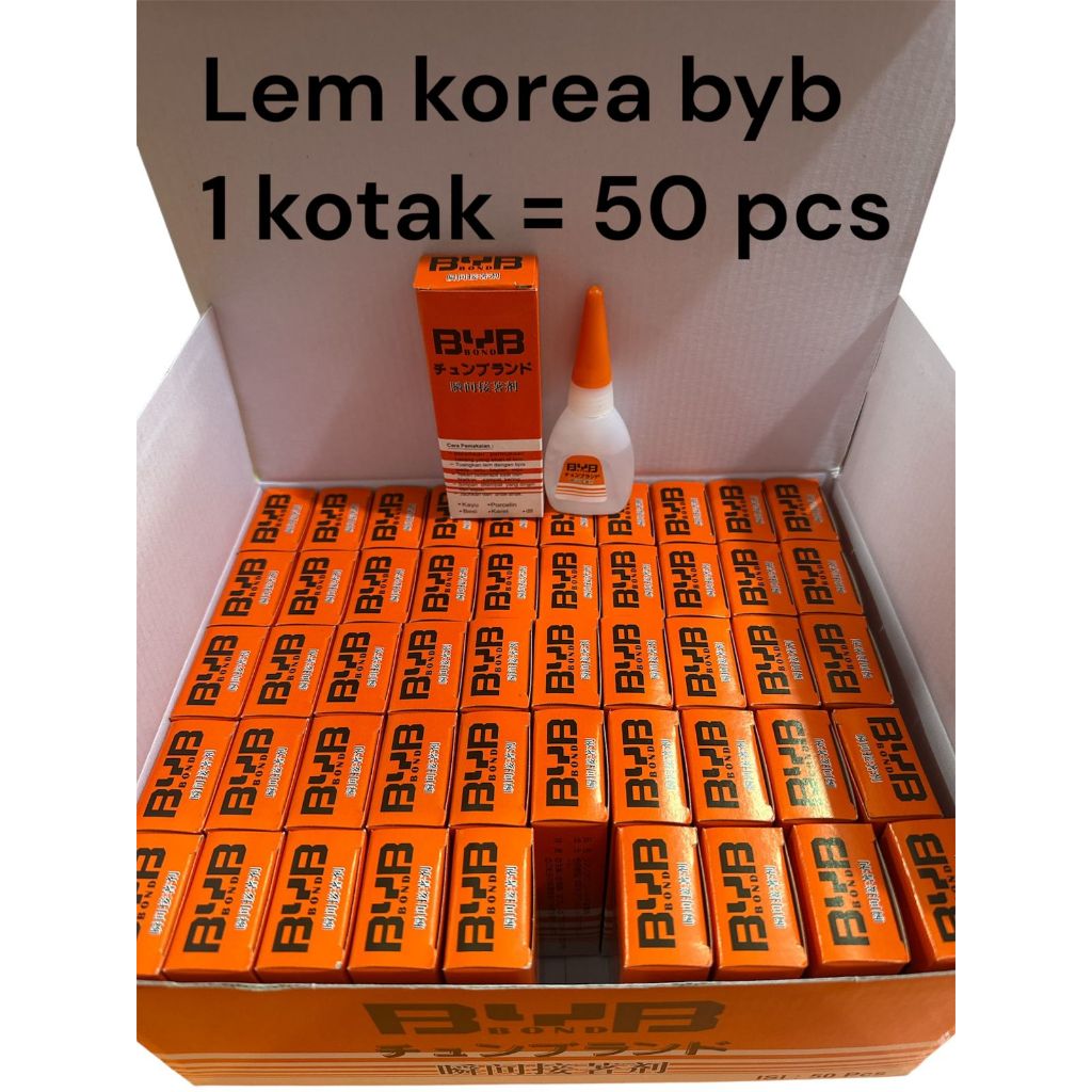 

[ 1 KOTAK = 50 PCS ] LEM SETAN / LEM SUPER / SUPER GLUE BYB BOND