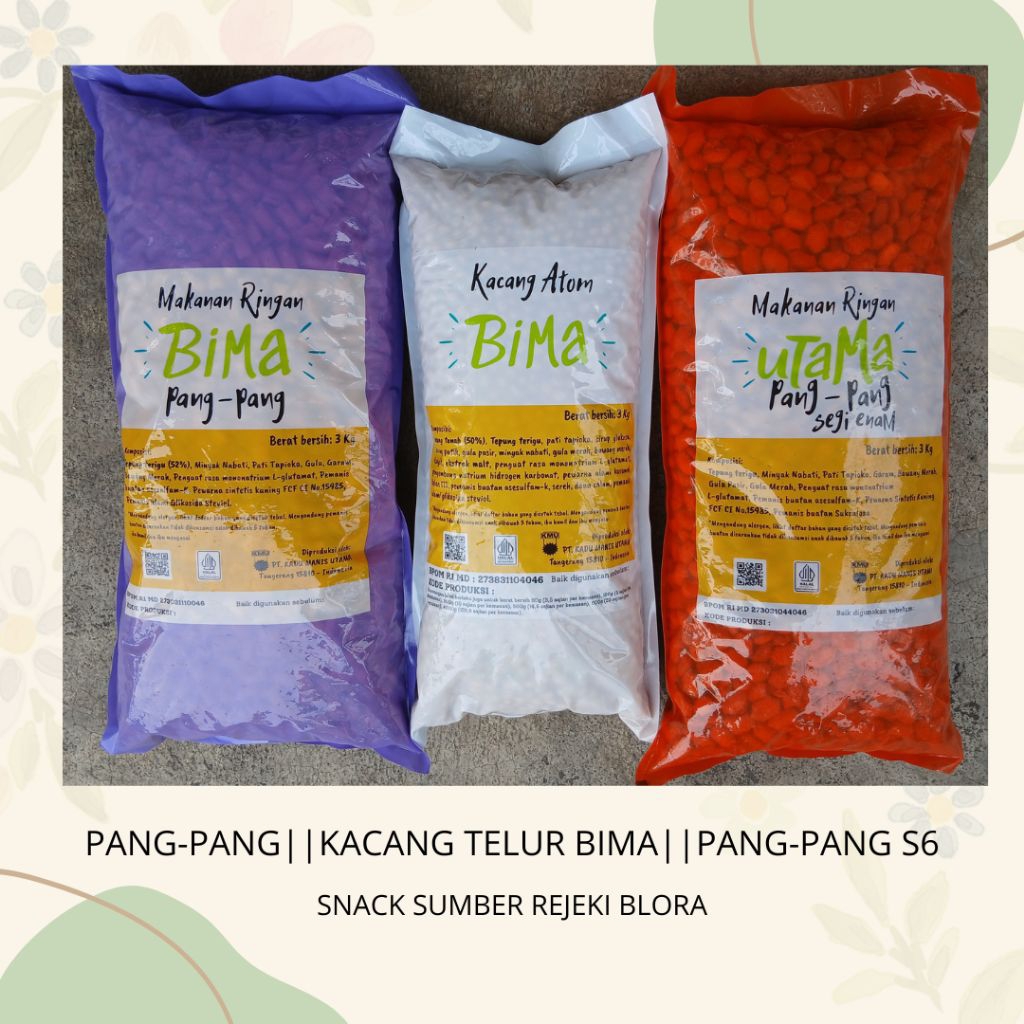 

PANG-PANG 3KG||KACANG TELUR BIMA 3KG||PANG-PANG SEGI6 3KG
