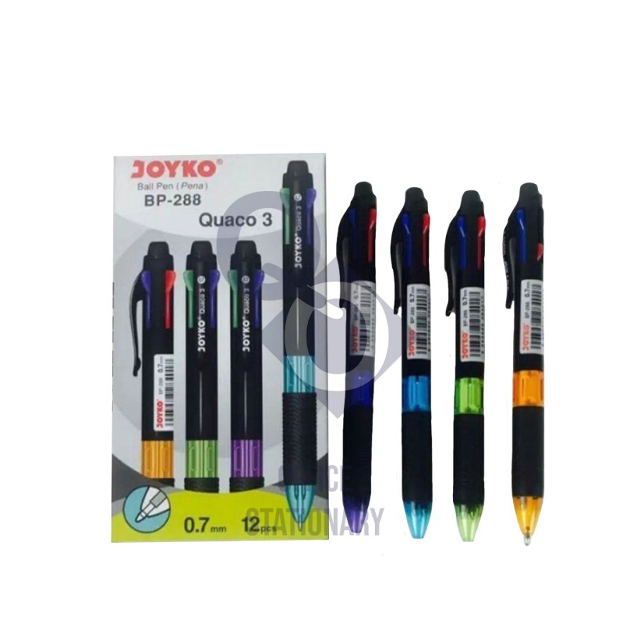 

Pulpen / Pena / Bolpen Joyko JOYKO QUACO 3 BP-213 / 288 - 4 Warna 1 pcs