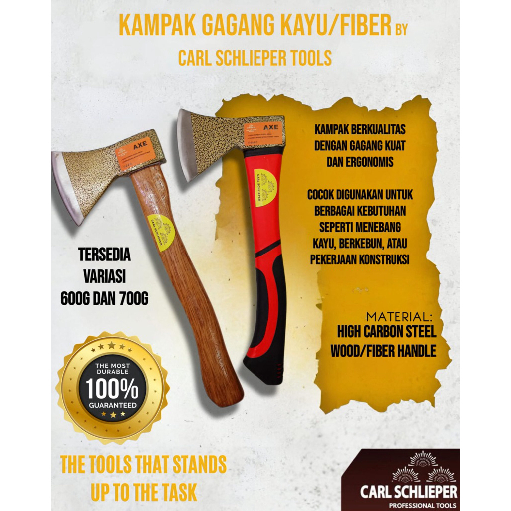 CARL SCHLIEPER Alat tebang pohon kapak/kampak