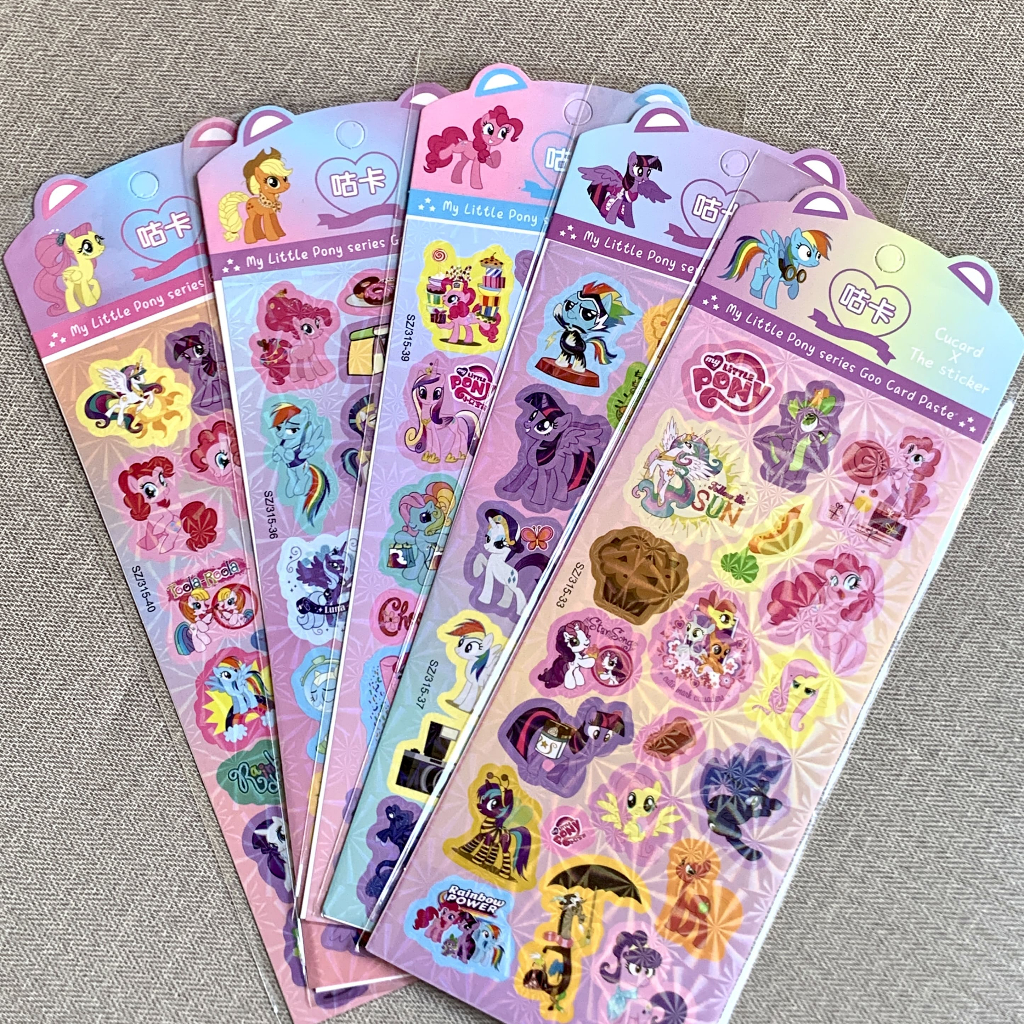 

Painting Sticker Stiker My Little Pony Lembaran / Per Lembar 2D Stickers Karakter Lucu Hologram