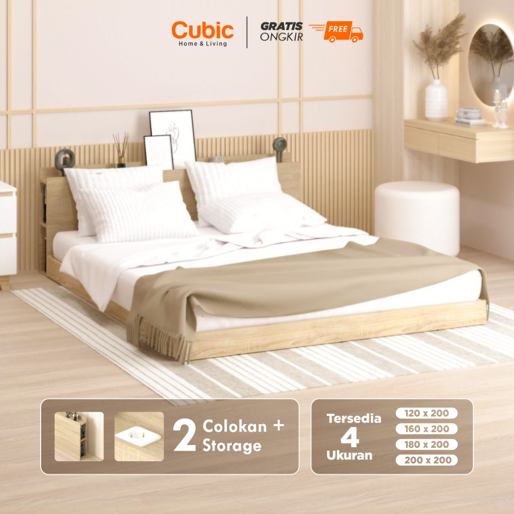 Cubic Dipan Kasur 160 X 200 / Ranjang Tempat Tidur / LUNA BD 161