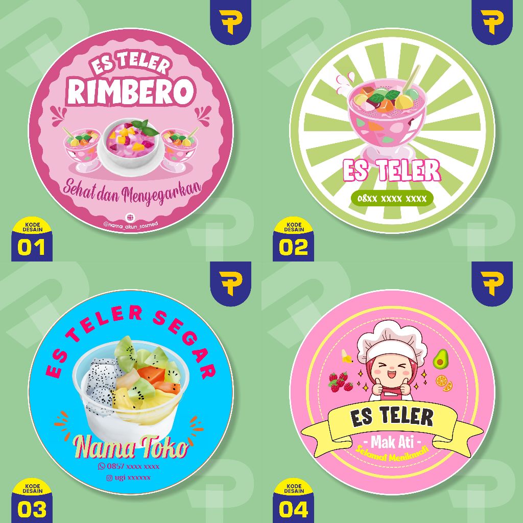 

stiker es teler stiker es