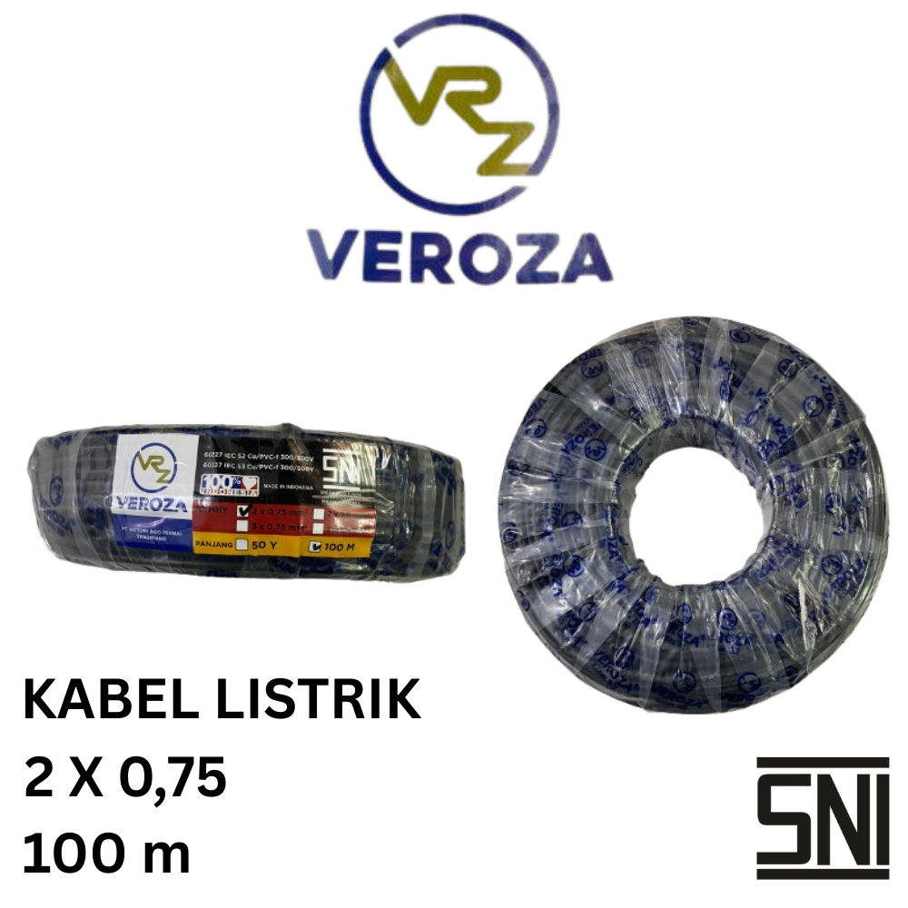 Kabel Listrik Veroza Serabut Tebal Hitam (100 Meter)