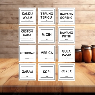 

LABEL STIKER NAMA BUMBU DAPUR UKURAN 6X6 CM FREE BUBBLE WRAP