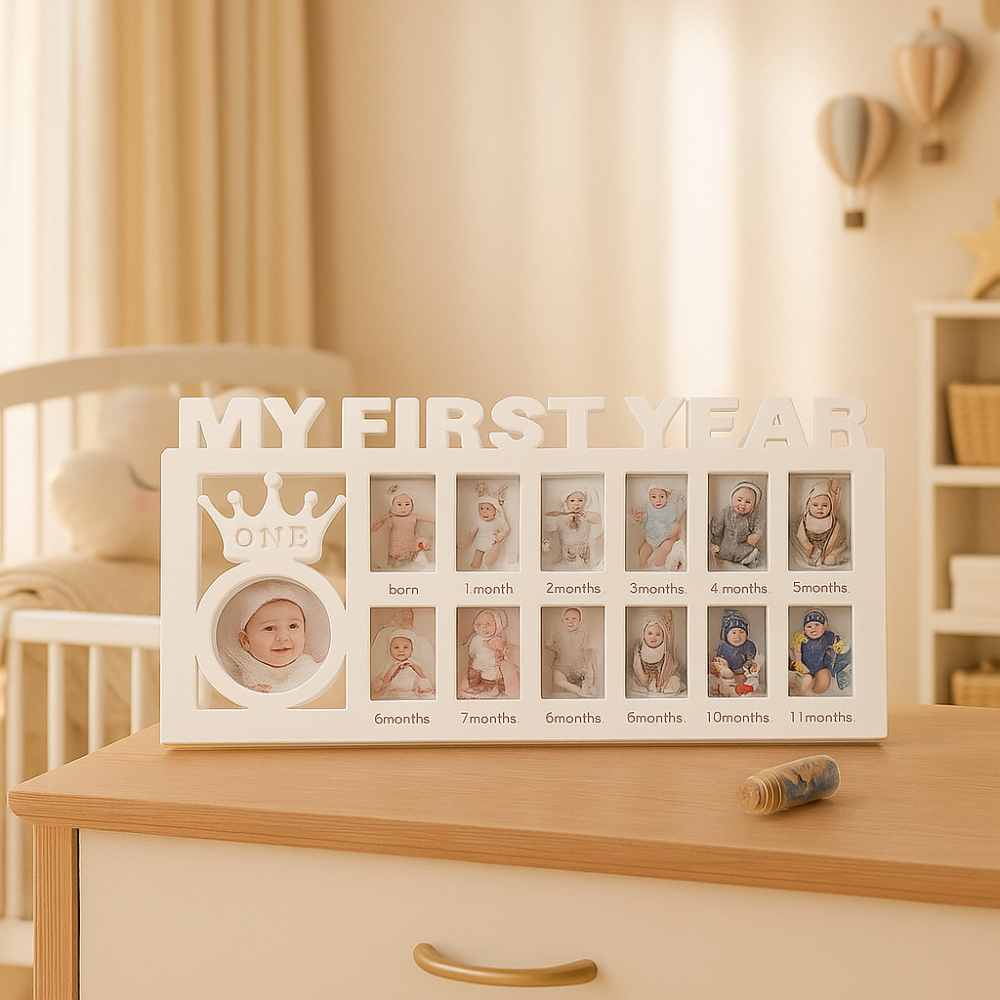 Bingkai Foto Bayi My First Year CROWN Pigura Figura Frame Foto Estetik Aesthetic Kado Lahiran ld99