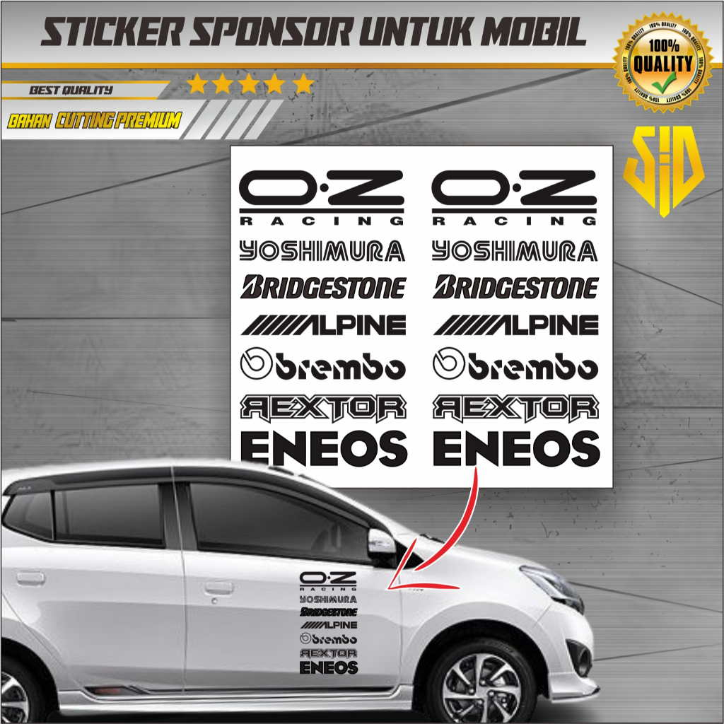 STIKER SPONSOR IKLAN BALAP DI PINTU MOBIL / STIKER BALAP SPONSOR / STICKER IKLAN / CUTTING STICKER S