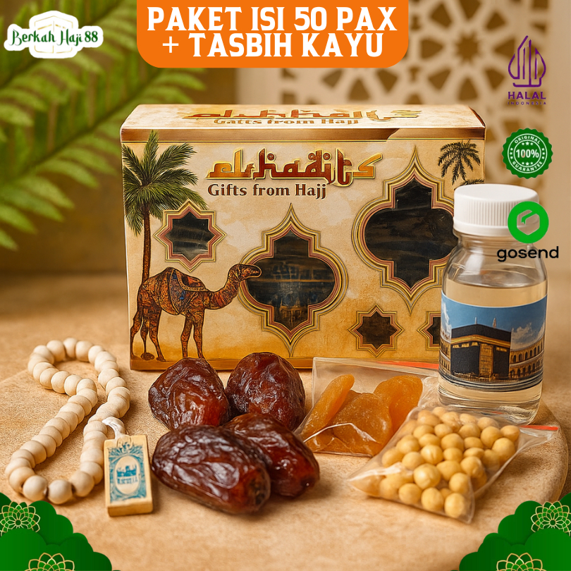 

Paket oleh oleh Haji dan Umroh Souvenir Hemat Botol Kosong isi 50 paket